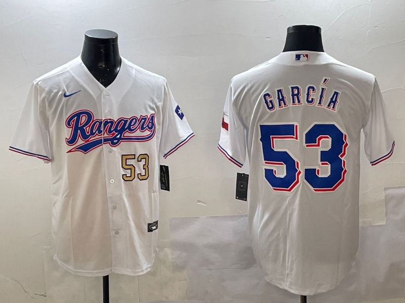 Men Texas Rangers #53 Garcia White Game 2025 Nike MLB Jersey style 4
